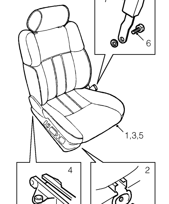 Seat belt stalk - front – Service repair no - 76.73.30