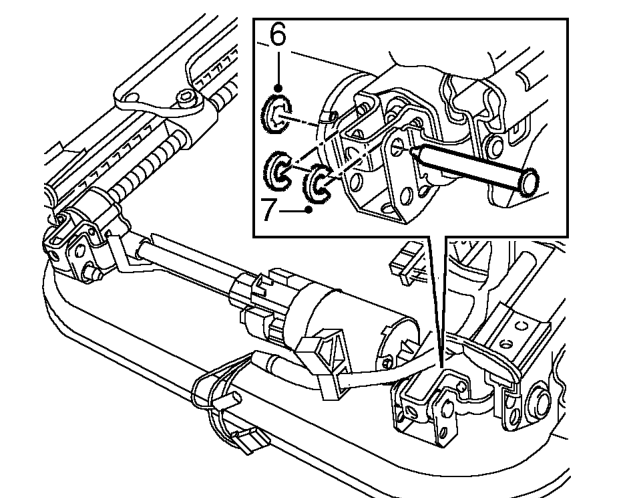 Motor - fore and aft - front seat – Remove Allen screw securing RH screw thread to seat frame.