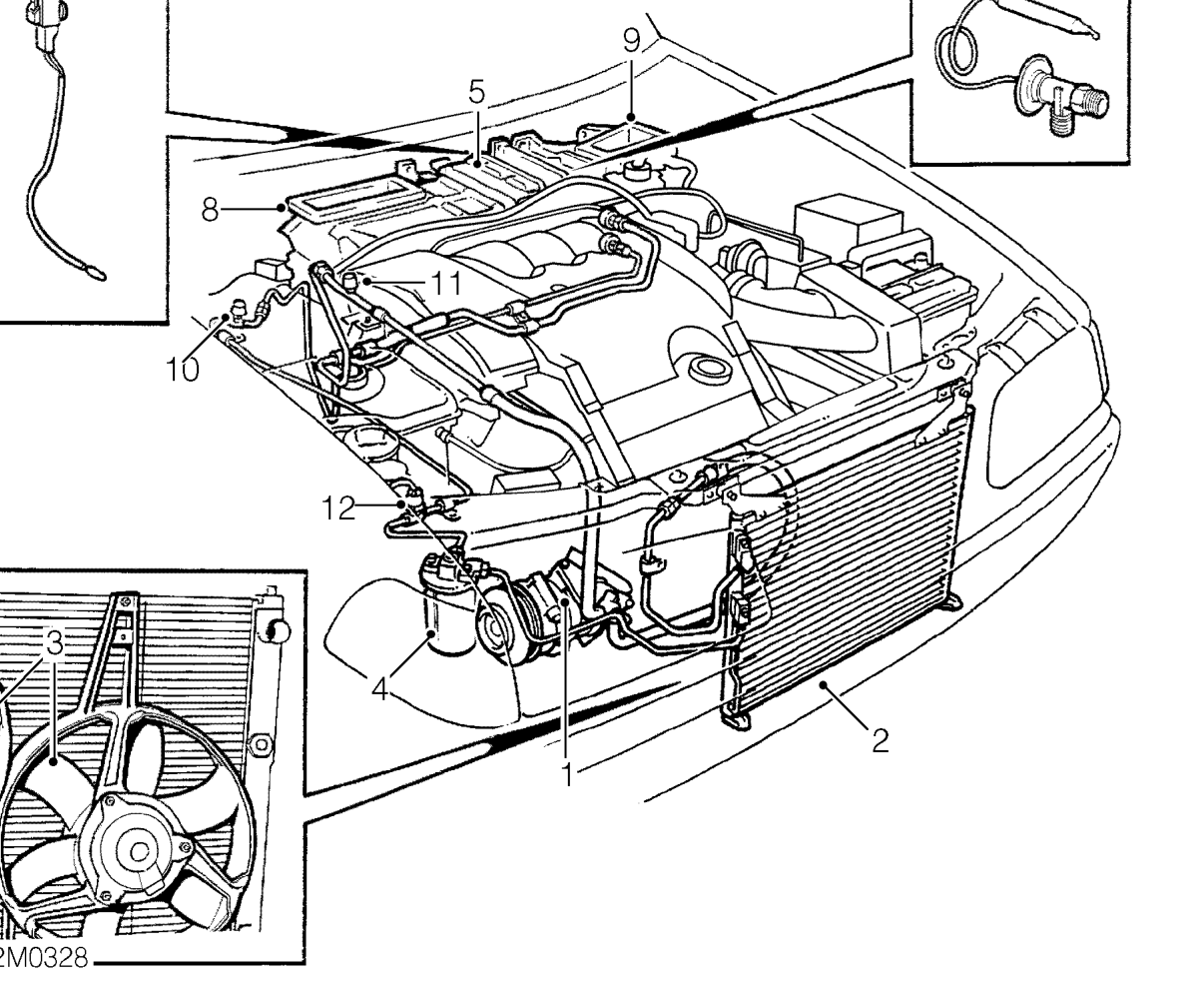 Air conditioning system components - kv6 engine