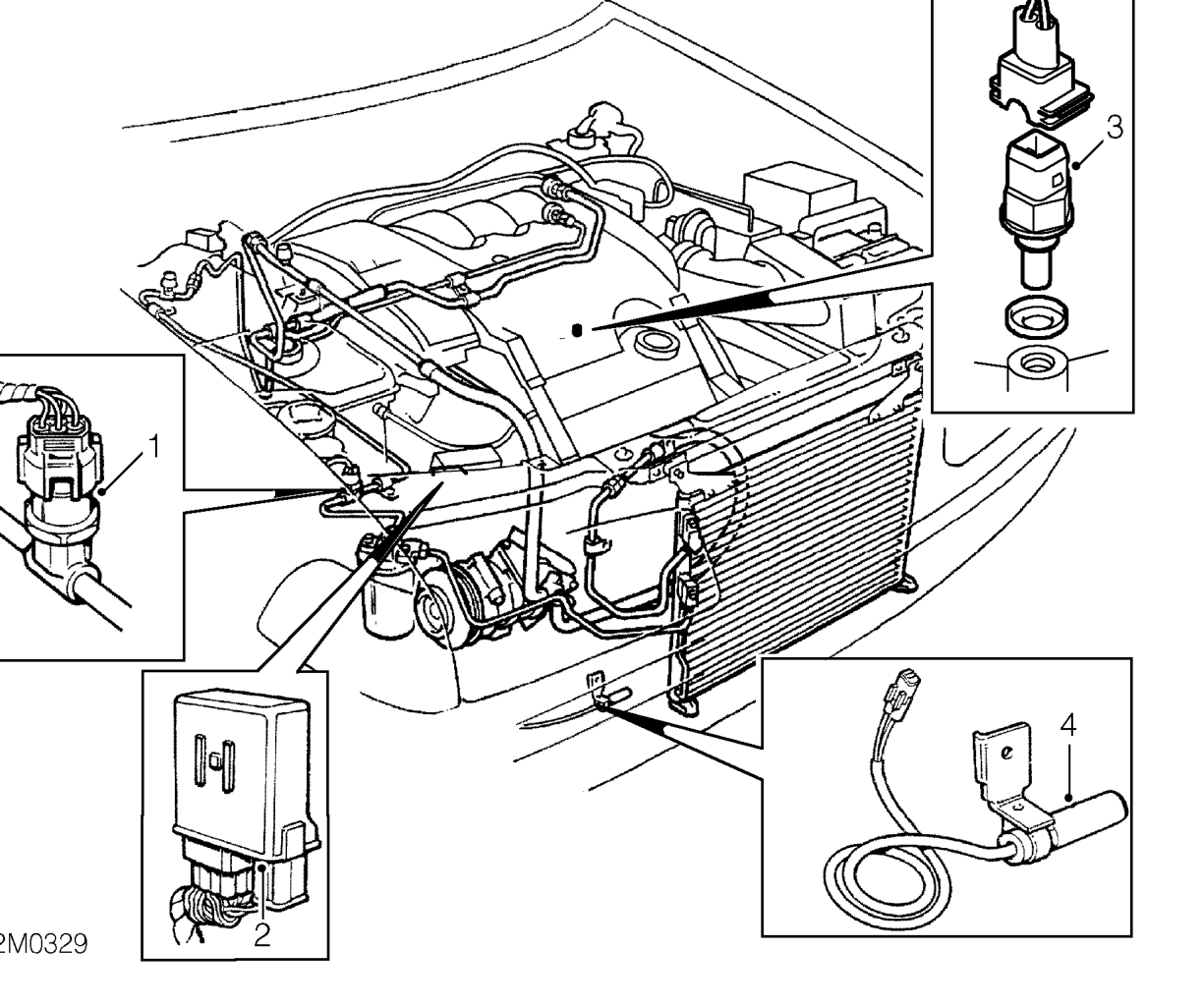Air conditioning electrical components - kv6 engine bay