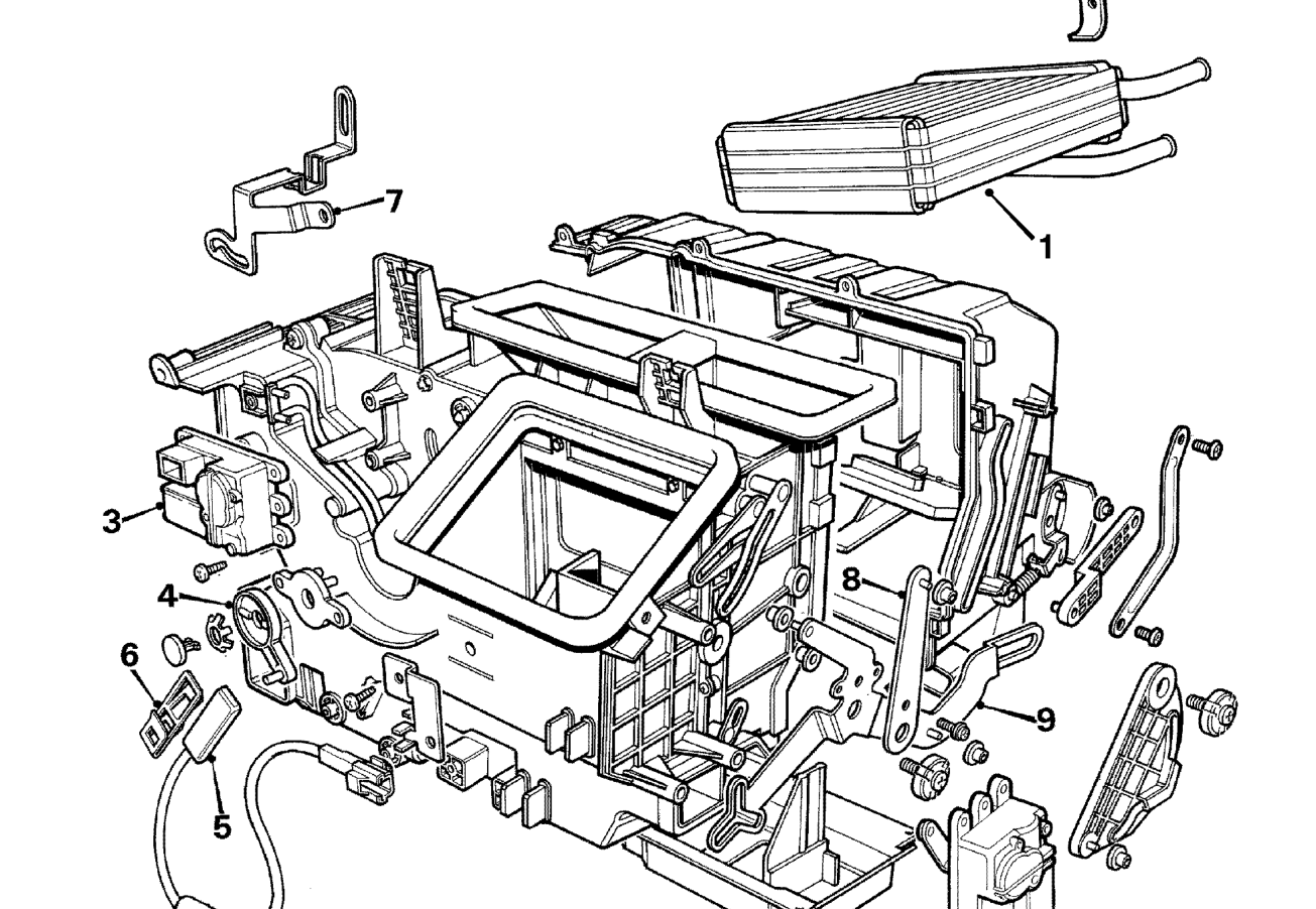 Heater distribution and blend unit components