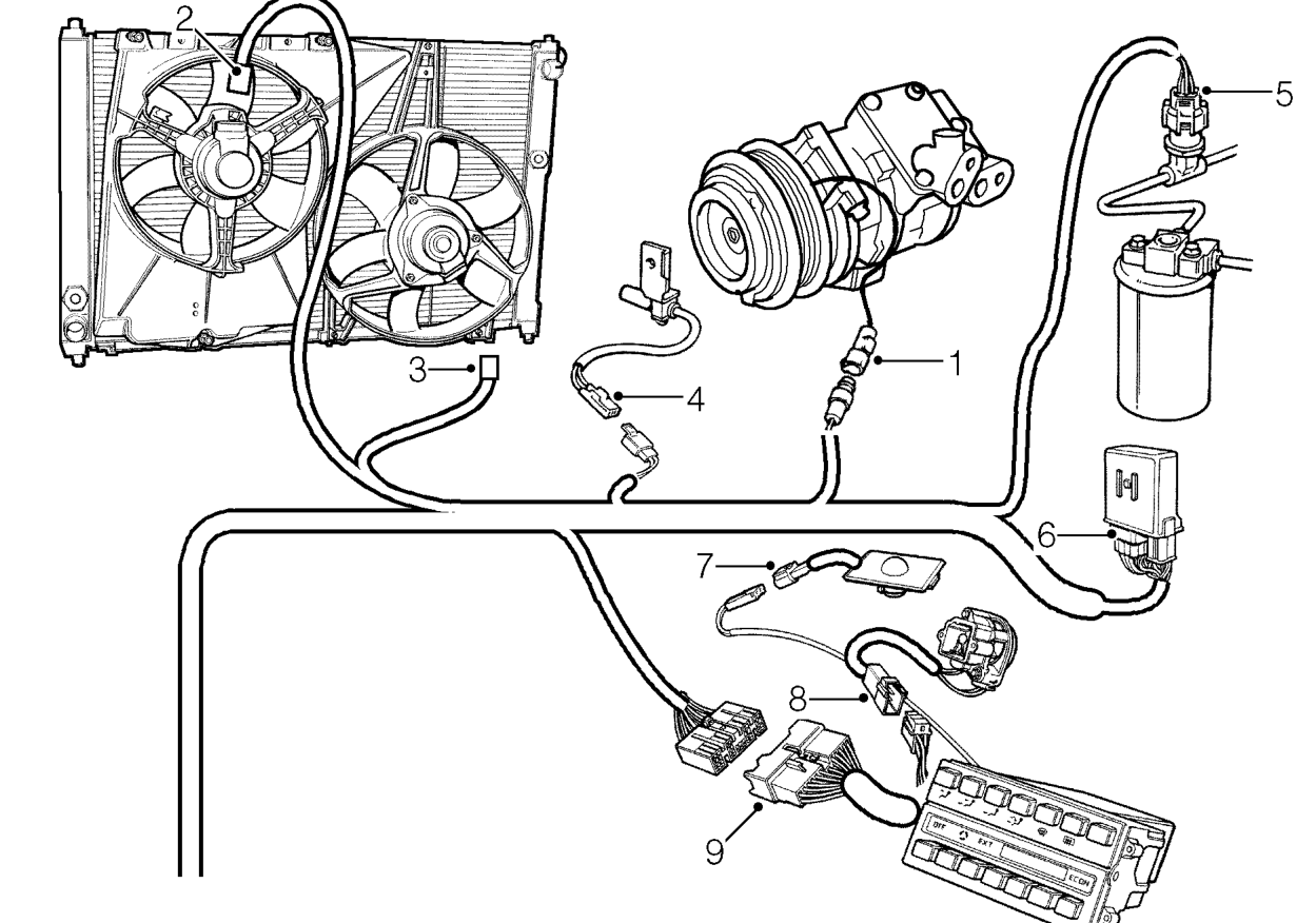 Air conditioning system electrical connections