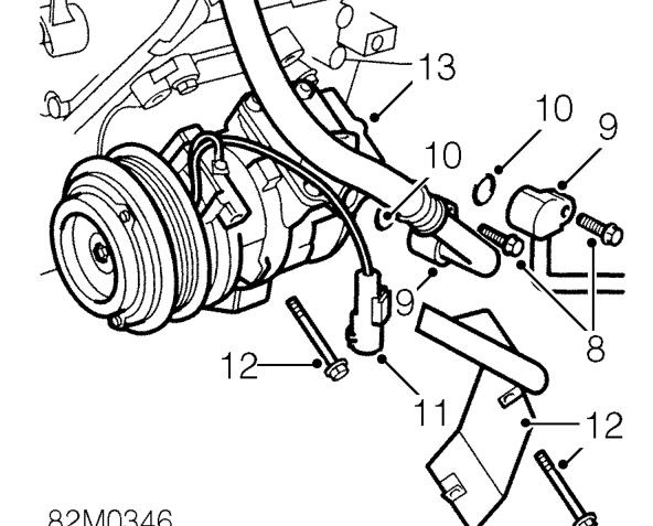 Compressor - kv6 – Remove radiator. See COOLING SYSTEM - ’KV6’, Repairs.