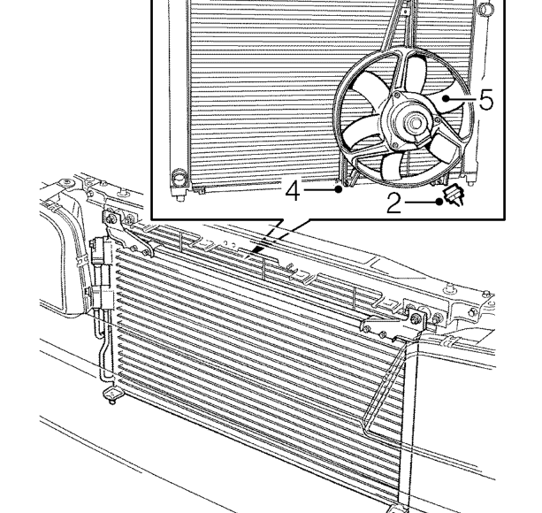 Condenser fan motor - kv6 – Remove cooling fan and motor. See COOLING SYSTEM - ’KV6’, Repairs.