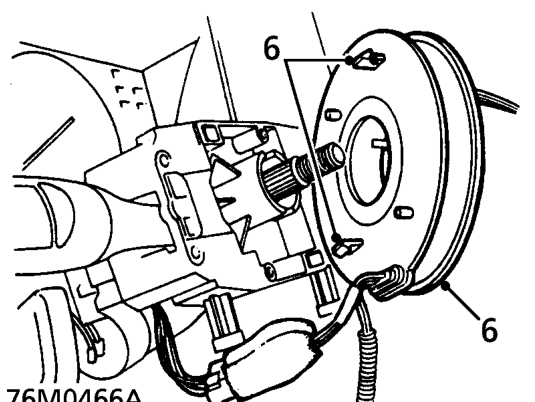 Combined screen wash and wiper switch – Place a piece of adhesive tape around rotary coupling moulding to prevent rotation.