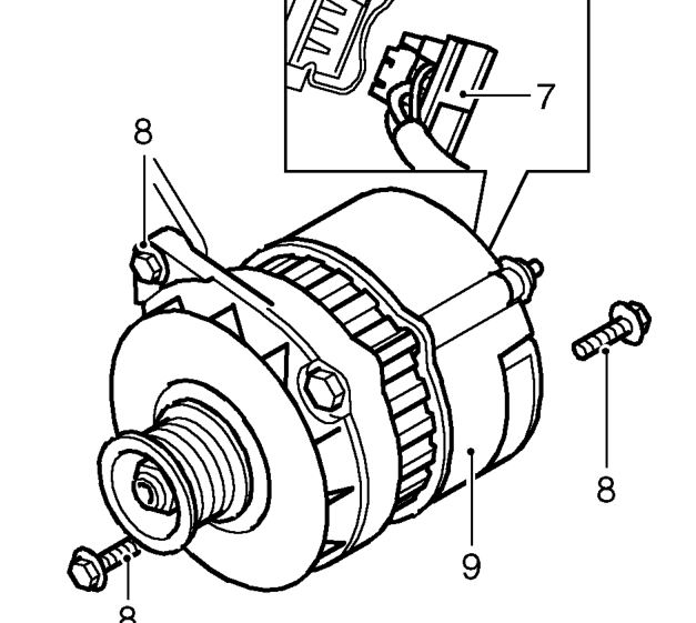 Alternator - diesel – Remove underbelly panel. See BODY, Repairs.