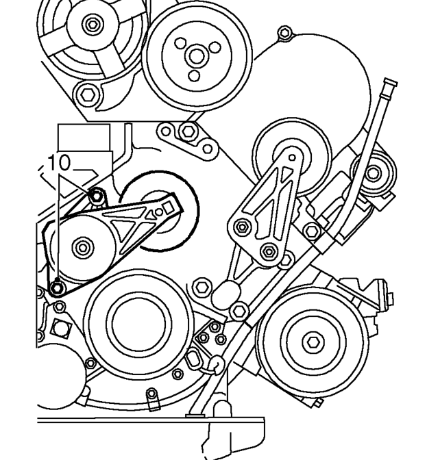 Ancillary drive belt tensioner - kv6 – Swivel mounting bracket away from engine and tighten through bolt to hold mounting clear o