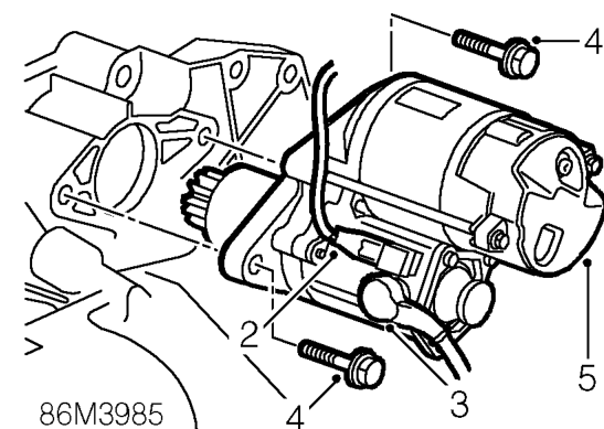Starter motor - automatic gearbox – Remove air cleaner, See ENGINE MANAGEMENT SYSTEM - MEMS, Repairs.