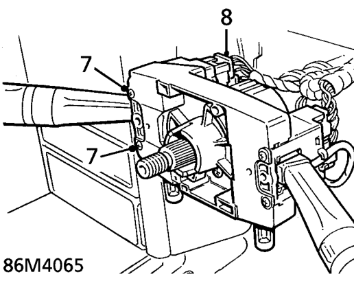 Release 2 clips securing rotary coupler to column switch and release rotary coupler.