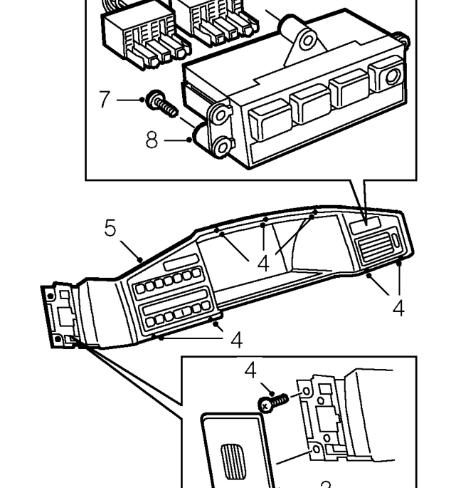 Fascia outboard switch pack – Release clamp and lower steering column.