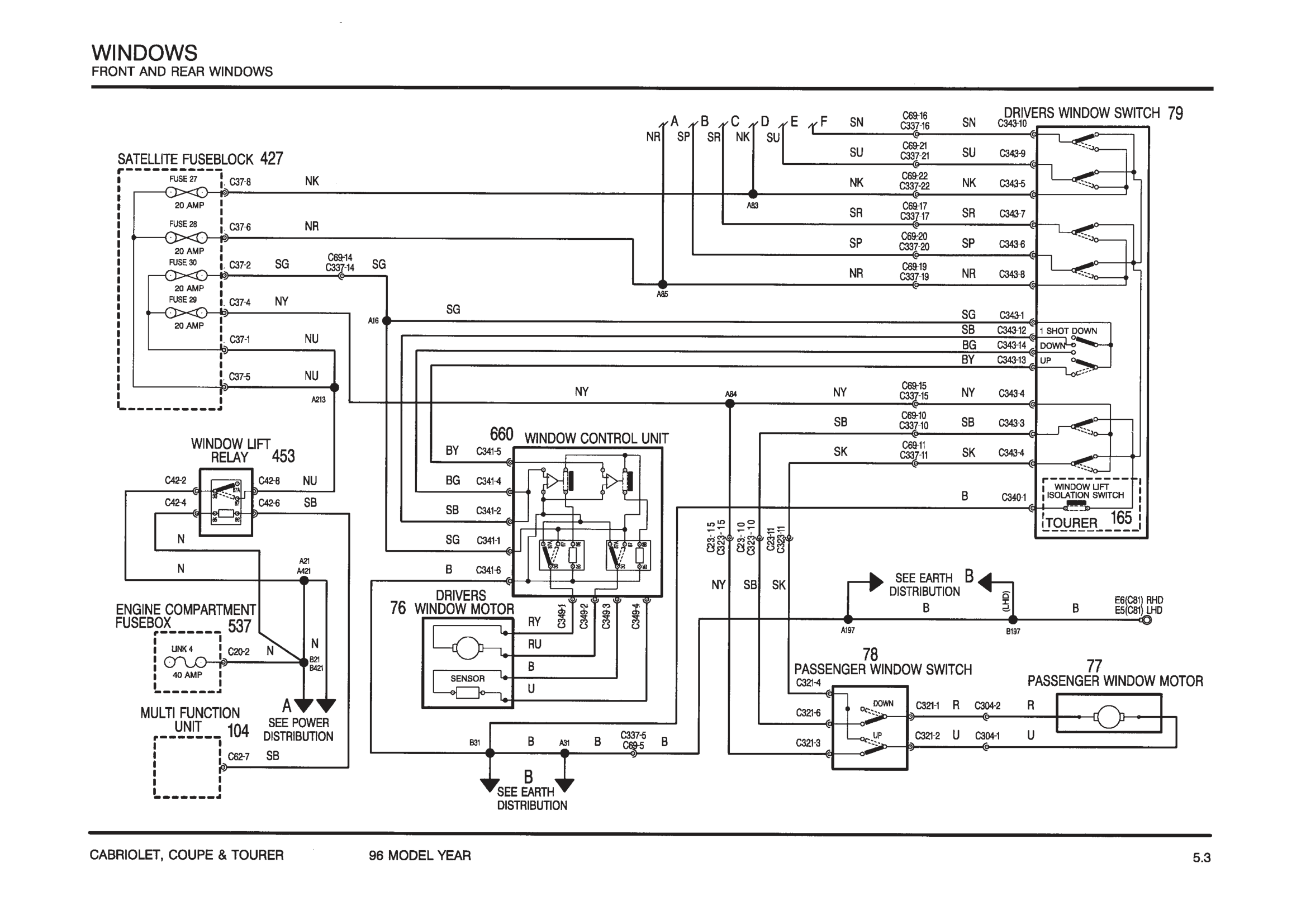 Windows Front And Rear Windows circuit diagram