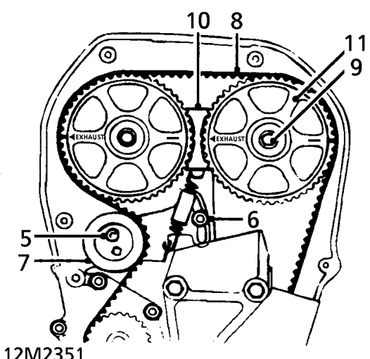 Exhaust camshaft front oil seal – Fit tool 18G 1570 to camshaft gears.