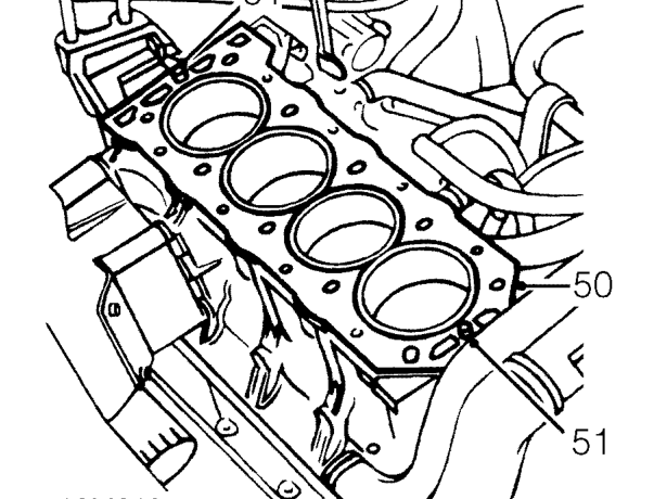 Using assistance, remove cylinder head assembly from cylinder block.