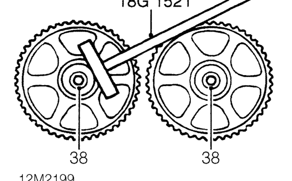 Fit 2 camshaft gears to their respective camshafts.