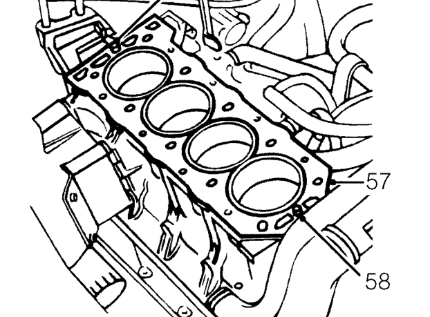 Using assistance, remove cylinder head assembly from cylinder block.