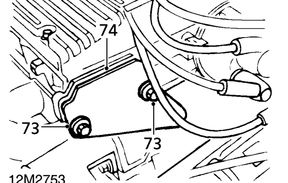 Remove through bolt securing engine steady bar to bracket on sump.