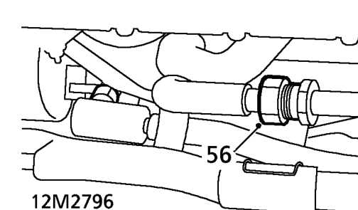 Remove bolt securing air conditioning pipe to bracket on flywheel housing.