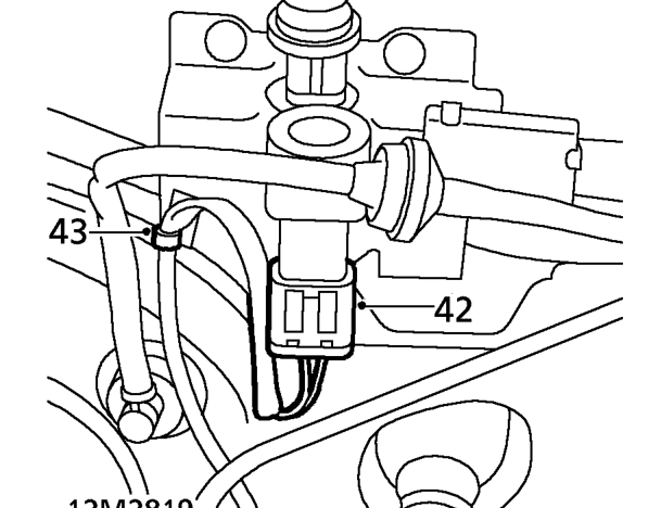 Loosen clip and disconnect coolant hose from thermostat housing.