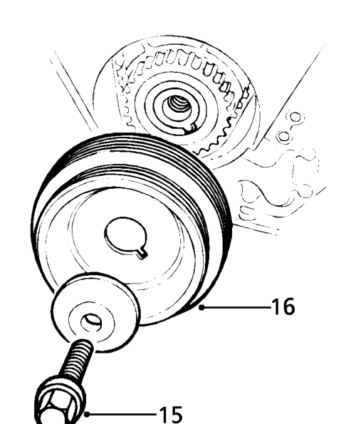 Remove power steering pump drive belt tension adjuster.