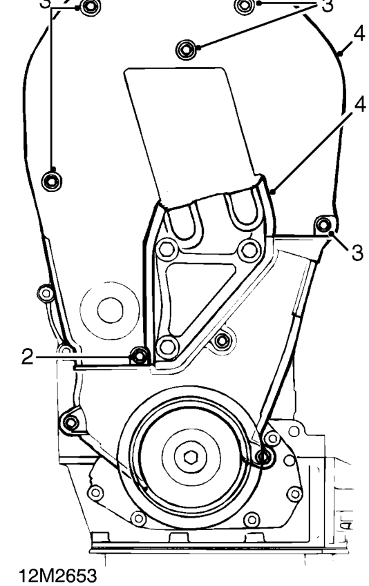 Camshaft timing belt upper cover – Disconnect battery earth lead.