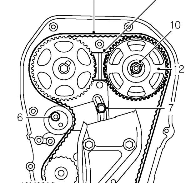 Exhaust camshaft front oil seal – If camshaft timing belt is to be reused, mark position of tensioner to cylinder head for b