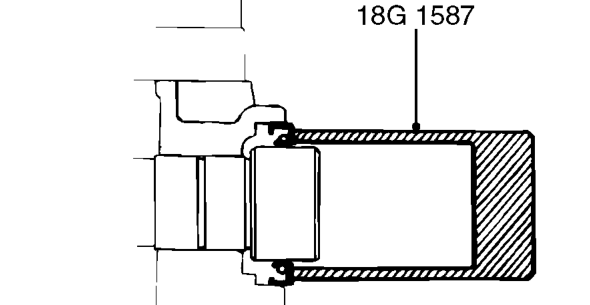Lubricate sealing surfaces of new oil seal with clean engine oil.
