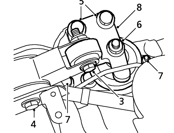 Inlet camshaft front oil seal – Fit wooden block to jack and position jack to support engine.