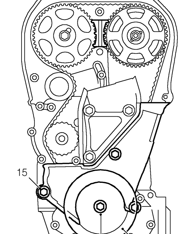 Lock crankshaft using special tool 18G 1742 and secure with 2 starter motor bolts.