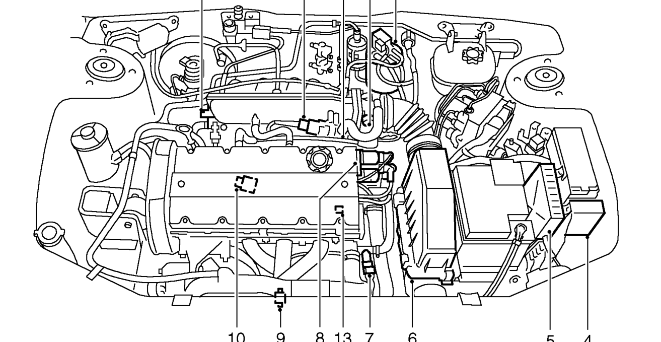 Engine compartment component locations - ’k16’