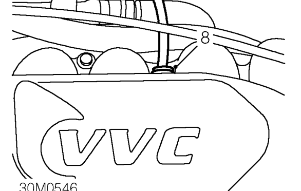 Inlet manifold chamber gasket - ’k16 with vvc’ – Release clip and disconnect purge hose from manifold chamber.