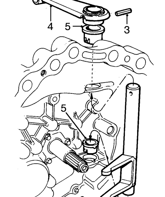 Clutch release fork and bushes - ’r65’ gearbox – Remove release bearing from guide sleeve and release fork.