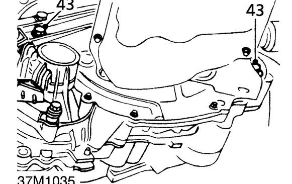 All models – Remove 2 upper bolts securing gearbox to engine.