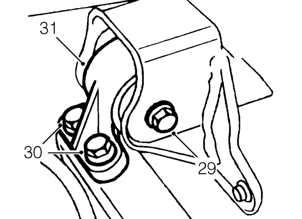 Fit wooden block to jack and position jack to support engine.