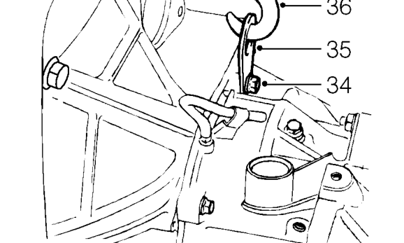 Remove 2 bolts securing mounting bracket to gearbox and remove gearbox mounting bracket.