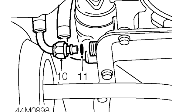 Position container to collect fluid loss from gearbox.