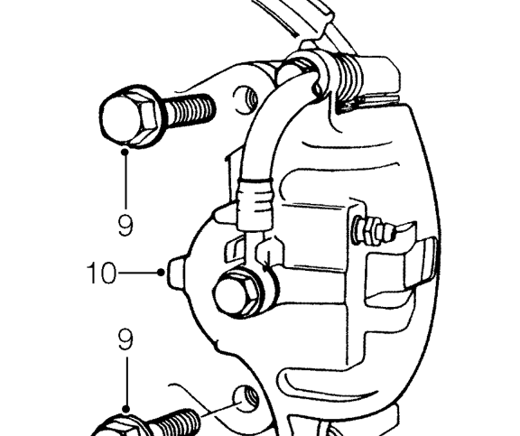 Differential oil seal – Remove bolt securing brake hose to front damper.