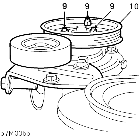 Power steering pump – Plug hose and power steering pump connections to prevent excess fluid loss and the ingress