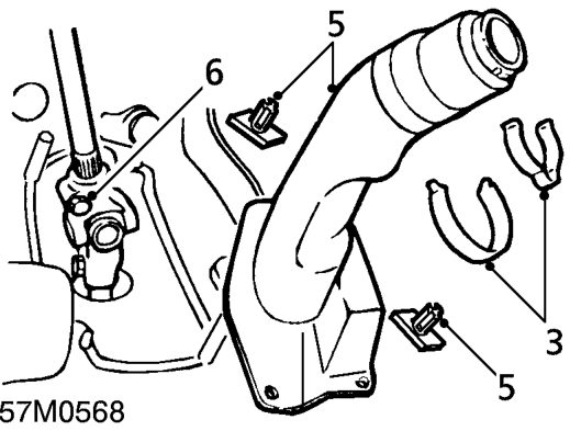 Steering column assembly – Disconnect 2 starter switch multiplugs from fusebox and main harness.