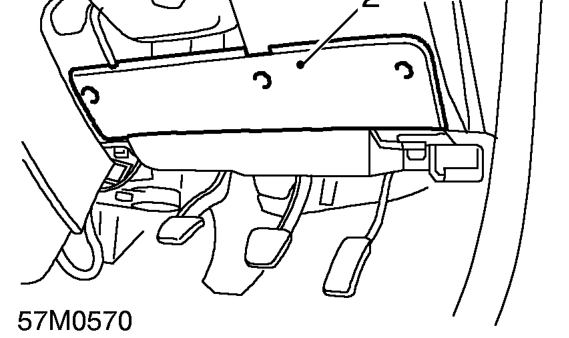 Steering column nacelle – Remove key from starter switch.