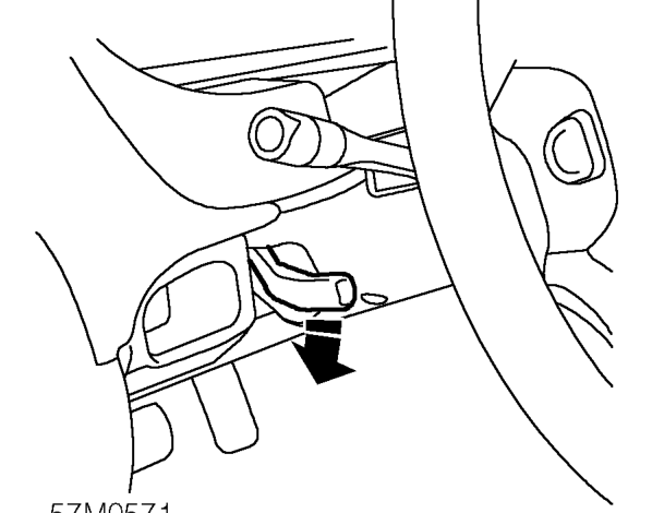 Steering column nacelle – Release 3 turnbuckles and remove fusebox cover.