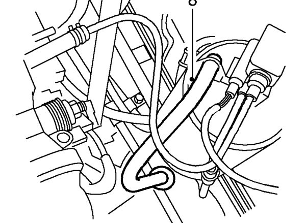 Remove bolt securing power steering pipe to rear beam.