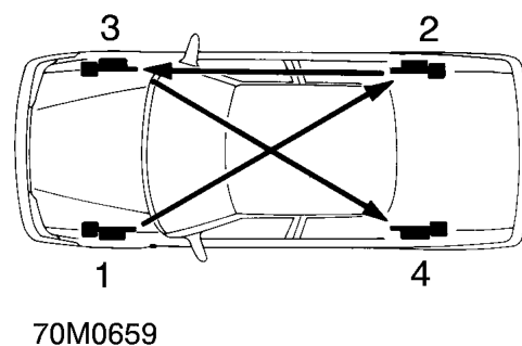 Bleed sequence. – Top-up fluid level in brake reservoir to ’MAX’ mark. See INFORMATION, Capacities, fluids a