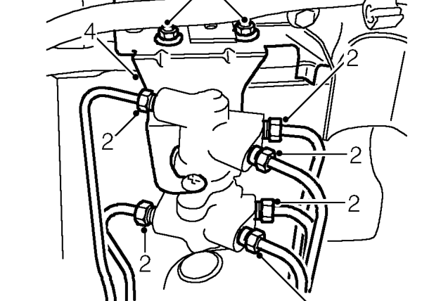 Brake proportioning valve - non abs – Position cloth to absorb fluid spillage.