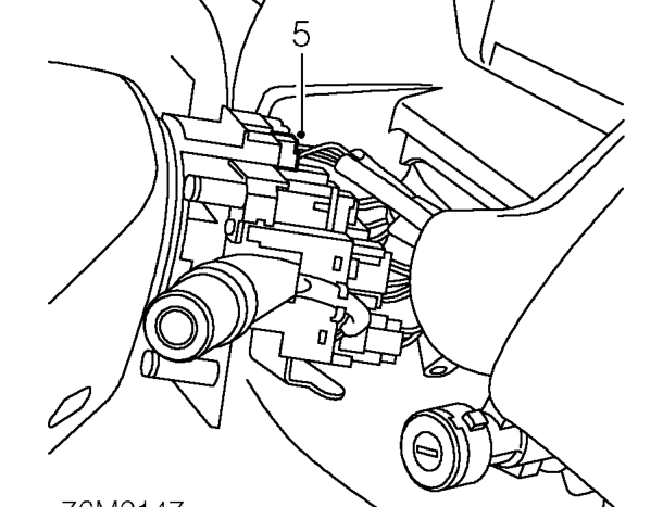 Airbag harness – Remove steering column nacelle. See STEERING, Repairs.