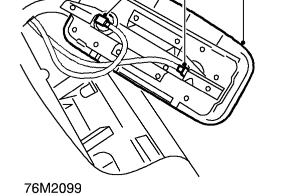 Models fitted with passenger airbag – Remove 2 Torx screws securing passenger airbag to fascia.