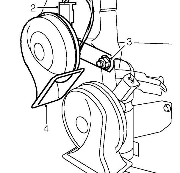 Horn – Remove front bumper. See BODY, Exterior fittings.