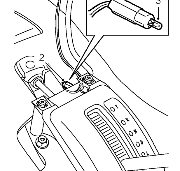 Automatic gear selector bulb – Remove front console. See BODY, Interior trim components.