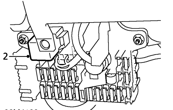 Flasher unit – Release 3 turnbuckles and remove passenger compartment fuse box cover.