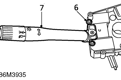 Steering column switch assembly – Remove switch assembly. Do not carry out further dismantling if component is removed for a