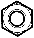 Diagram showing various types of hexagon nuts, including standard, flanged, and self-locking varieties.